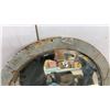 Image 3 : Vintage: Round Framed 21 x 21" Mirror & Suitcase