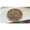 Image 4 : Vintage: Round Framed 21 x 21" Mirror & Suitcase