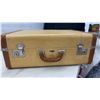 Image 9 : Vintage: Round Framed 21 x 21" Mirror & Suitcase