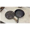 Image 8 : Vintage Kitchenware Lot: Dominion & Utility Meat Grinders, Food Mill, & Muffin Tins, Cast Iron Fry