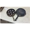 Image 9 : Vintage Kitchenware Lot: Dominion & Utility Meat Grinders, Food Mill, & Muffin Tins, Cast Iron Fry