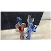 Image 8 : Assorted Glass Vases: Yellow Ruffled Rim, Green Textured, Blue Egg-Shaped, Pink Hob & More