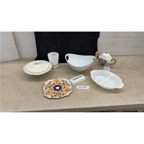 Royal Staffordshire "Cairo" Plate, Kensington Ironstone Covered Dish, Tea Pot & More