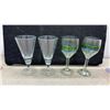 Image 2 : Assorted Glassware: Clear Ribbed Stemware, Striped Stemware, Colored Stemware, & More