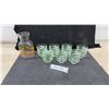 Image 1 : Vintage Apple Juice Glasses & Orange Motif Carafe, 8 Piece Set