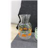 Image 2 : Vintage Apple Juice Glasses & Orange Motif Carafe, 8 Piece Set