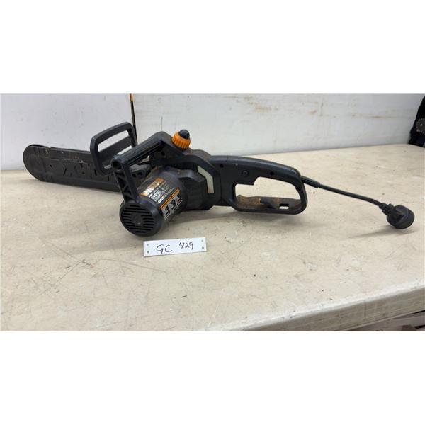 Worx WG305 14" Electric Chainsaw, 120V, 60Hz, 8A, 2017, & Bar Cover