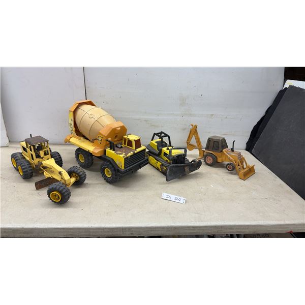 Sandbox Toys: Tonka Cement Mixer, Grader, Bulldozer, & Loader with Backhoe Attachment