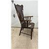 Image 3 : Pressed Back Wood Armchair with Spindle Back & Turned Legs