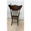 Image 4 : Pressed Back Wood Armchair with Spindle Back & Turned Legs