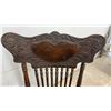 Image 5 : Pressed Back Wood Armchair with Spindle Back & Turned Legs