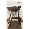 Image 6 : Pressed Back Wood Armchair with Spindle Back & Turned Legs