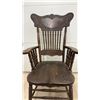 Image 7 : Pressed Back Wood Armchair with Spindle Back & Turned Legs