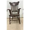 Image 8 : Pressed Back Wood Armchair with Spindle Back & Turned Legs
