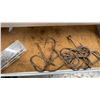 Image 8 : Galvanized Tub, Metal Tackle Box, with Lead Fishing Weights, Large Hooks, Wire Tomato Cages