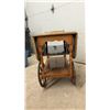 Image 4 : Drop Leaf Tea Cart with Removable Tray, 2 Shelves, & Wood Spoke Wheels, 28 x 31 x 17 Extending