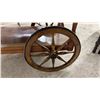 Image 8 : Drop Leaf Tea Cart with Removable Tray, 2 Shelves, & Wood Spoke Wheels, 28 x 31 x 17 Extending