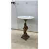 Image 1 : Bronze Putto & Marble-Top Pedestal Table, 18 x 12"