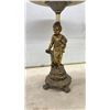 Image 3 : Bronze Putto & Marble-Top Pedestal Table, 18 x 12"