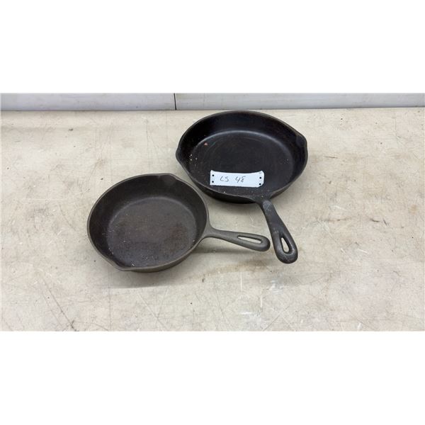 Two Cast Iron Skillets: Wagner's 1891 Original 10 1/2" Skillet & 8" Skillet