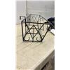 Image 3 : SmartSet Alarm Clock Radio, Black Rod Iron Basket, 6 1/2 x 30 x 7 1/2", Leather Tool Belt &