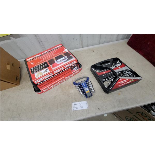 Portable Parts Washer Self-Contained Cleaning System, Husky 28-Piece Wrench Set and More
