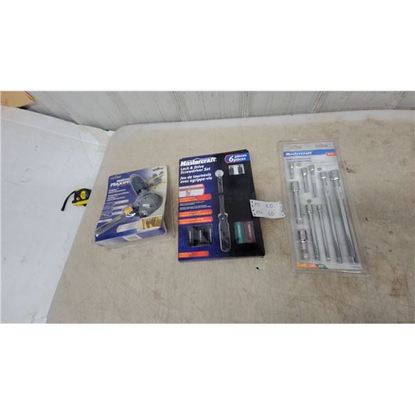 Mastercraft Maximum Orbiter Drill Accessory, 6-Piece Lock & Drive Screwdriver Set and Extension Bar