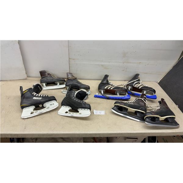 Assorted Ice Skates: Bauer, Adidas, & Other Brands, Various Styles & Sizes