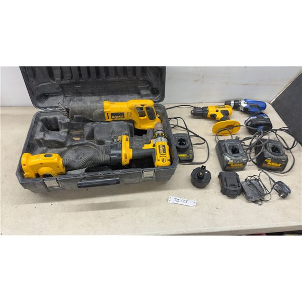 DeWalt DW938 Type 2 18V Variable Speed Reciprocating Saw, Drill, Charger, Batteries, and More