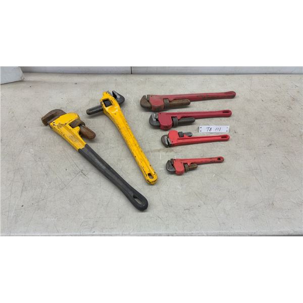 Assorted Heavy Duty Pipe Wrenches: Powerfist, (2) 14", (2) 10", & 8