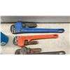 Image 4 : Assorted Pipe Wrenches, Screwdrivers, Pliers, Tool Box, & More