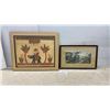 Image 1 : Two Framed Artworks: Watercolor Landscape Signed "Florence G.
