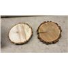 Image 2 : Black Plastic Glove Box & Two Wood Slices