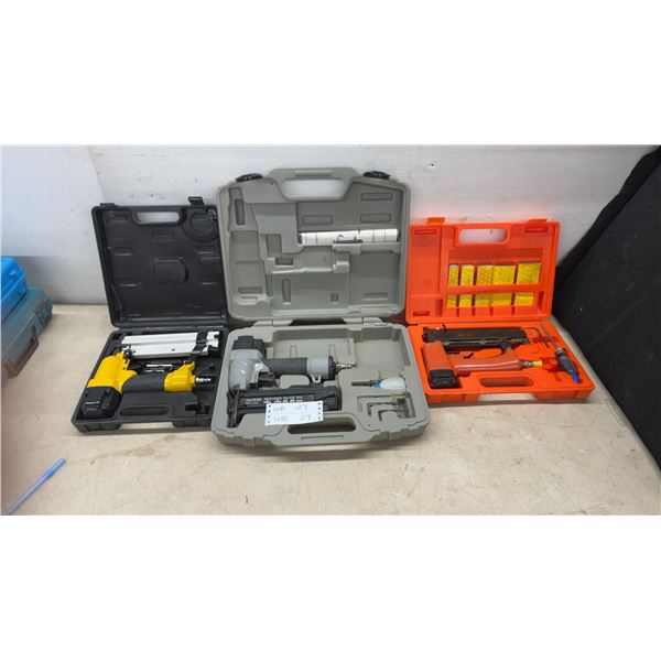 Lot of 3 Pneumatic Nailers: Power Fist Brad Nailer, King Industrial KI-B18 18-Gauge, and More