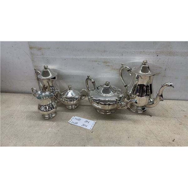 Primrose Plate Five-Piece Silver-Plated Tea and Coffee Set