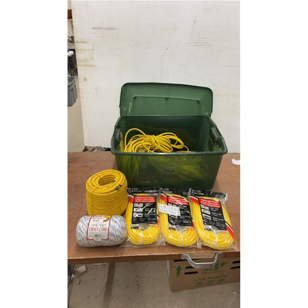 Tote Full Of Lehigh Twisted Poly Rope, 50' x 3/8" (15.2m X 9.5mm), Bonnie Macrame Braid Craft Cord
