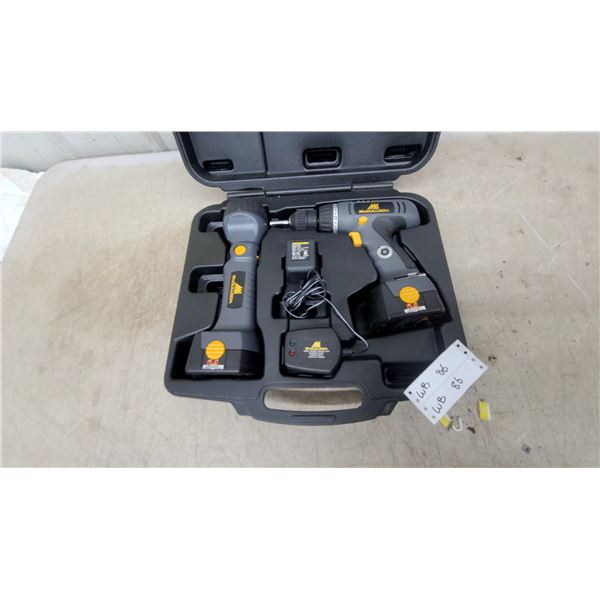 McCulloch Cordless Drill & Flashlight Kit w/ Charger, 2 Batteries, & Case 14.4v