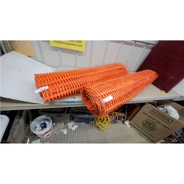 Two Rolls of Orange Plastic Safety/Snow Fencing