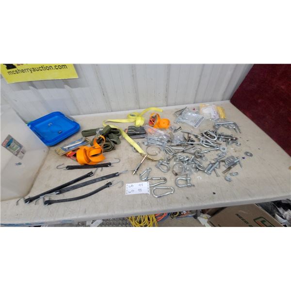 Ratchet Straps, Bungee Cords, Carabiners, Reese Towpower Swivel-Locking Hitch Pin and More