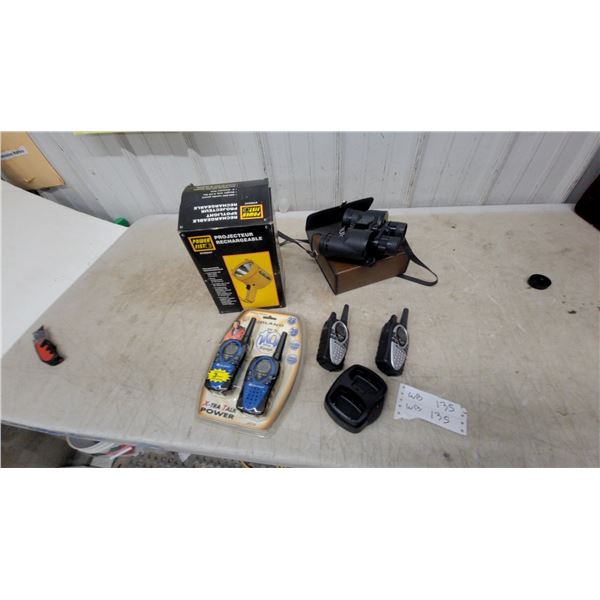 Midland LXT310 2-Way Radios, Power Fist Rechargeable Spotlight, Binoculars and More