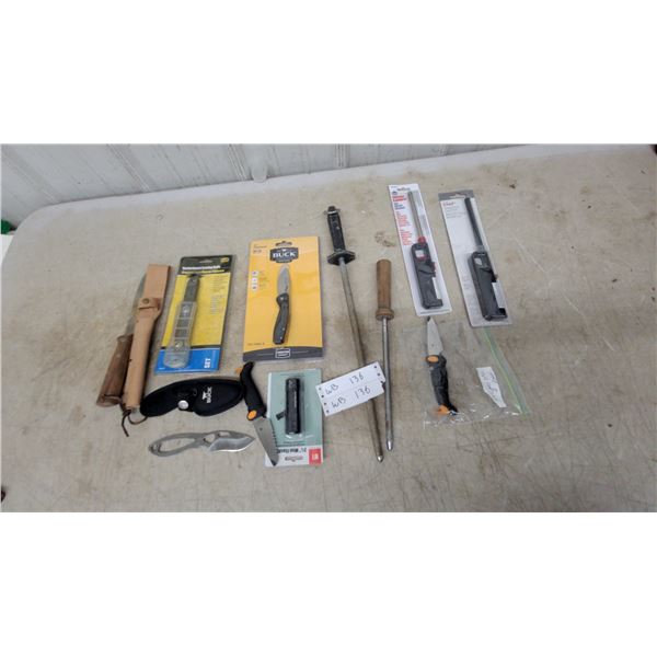Buck Knives, Sharpening Steels, Barbecue Lighters, Utility Knife, Mini Flashlight and More