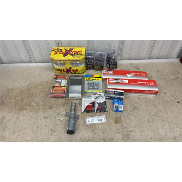 Automotive Lot: Xtreme Halogen Light Kit, Champion Battery Cables, Trailer Connector and More