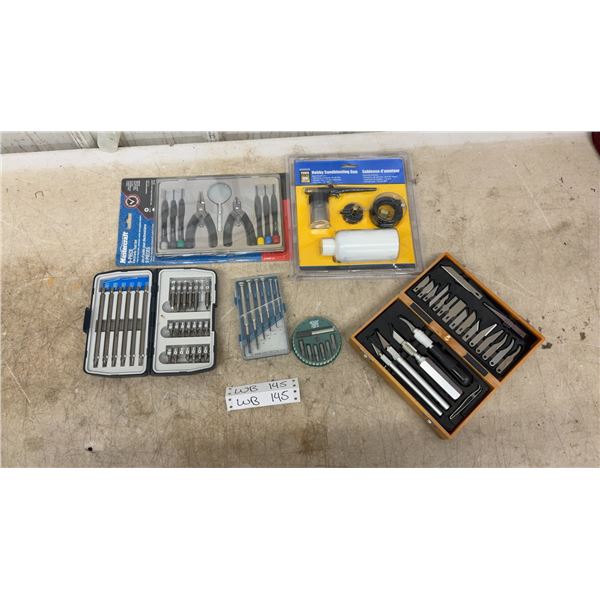 Mastercraft 9-Piece Electronic Tool Set, Power Fist Hobby Sandblasting Gun, Hobby Knife Set