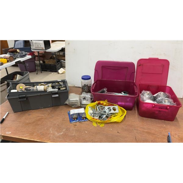 Assorted Hardware & Supplies: Toolboxes, Pulleys, Fiberglass Cloth, & More