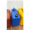 Image 5 : Vacu Pump & 4 Gas Cans: 3 Red, 1 Blue Kerosene, 1 Yellow