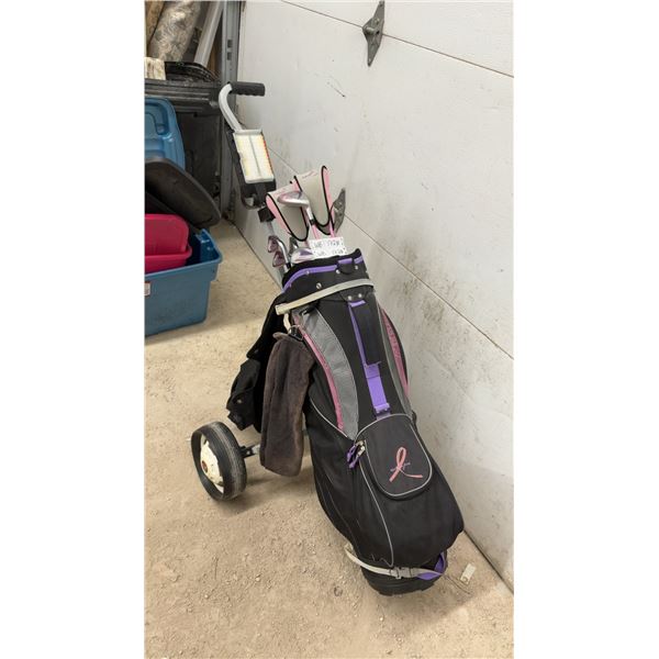 Wilson Hope Women's Golf Club Set w/Bag, Push Cart, & Head Covers