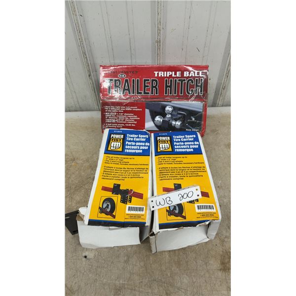 Haul-Master Triple Ball Trailer Hitch and Power Fist Trailer Spare Tire Carriers