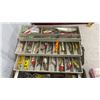 Image 3 : Vintage Fishing Tackle Box With Lures, Line, Baitcasting Reel, and More
