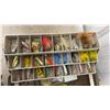 Image 5 : Vintage Fishing Tackle Box With Lures, Line, Baitcasting Reel, and More