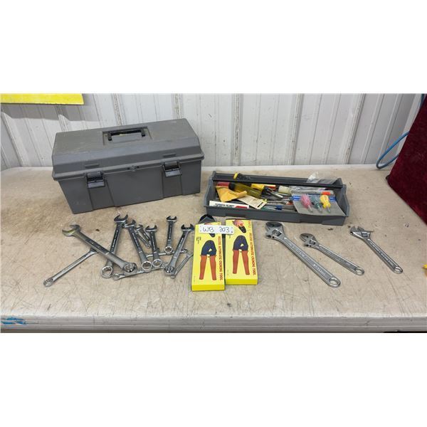 Toolbox with Wrenches, Screwdrivers, and Two YYT-1 Deluxe Automatic Crimping Tools and More